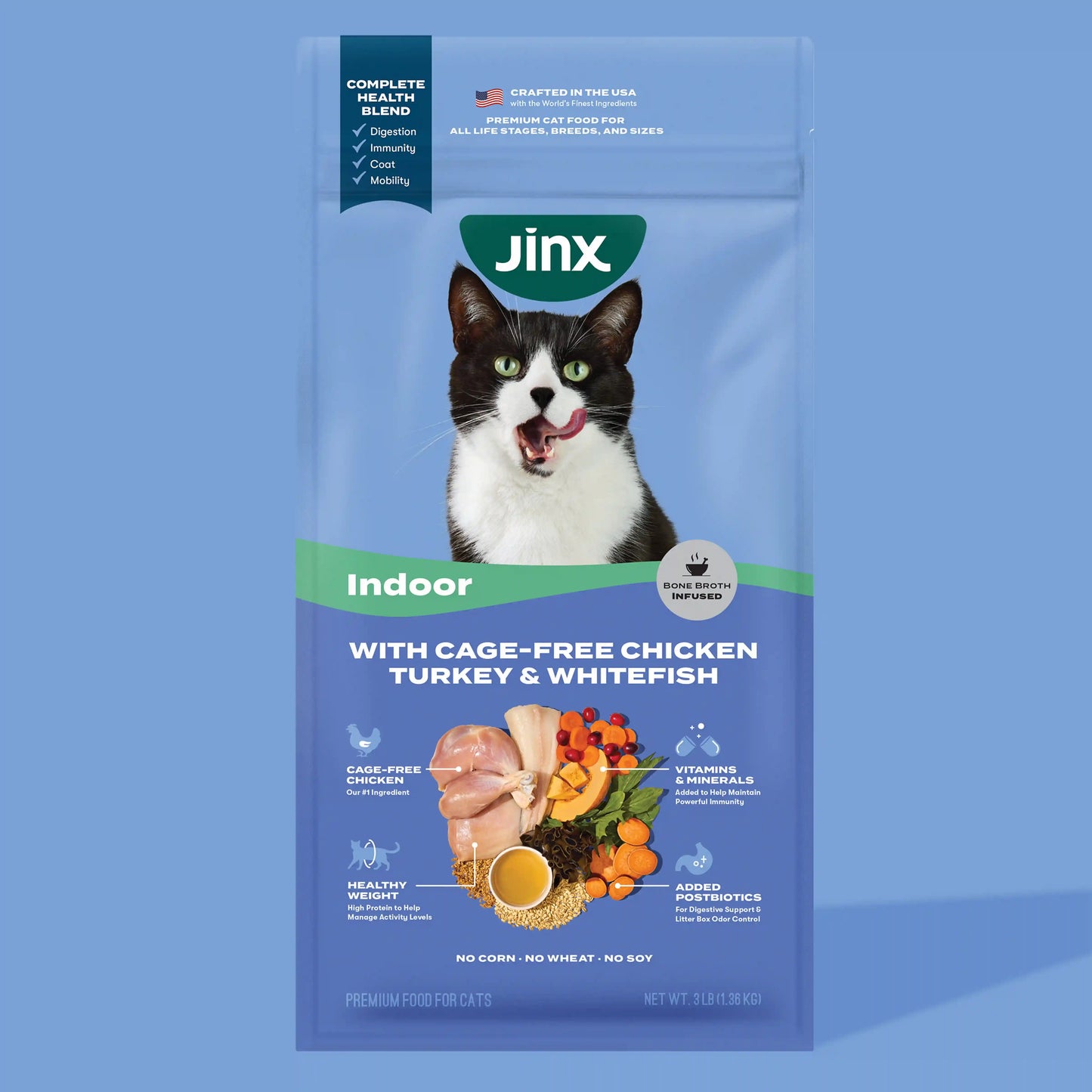 Indoor Cage-Free Chicken, Turkey, and Whitefish Dry Cat Food